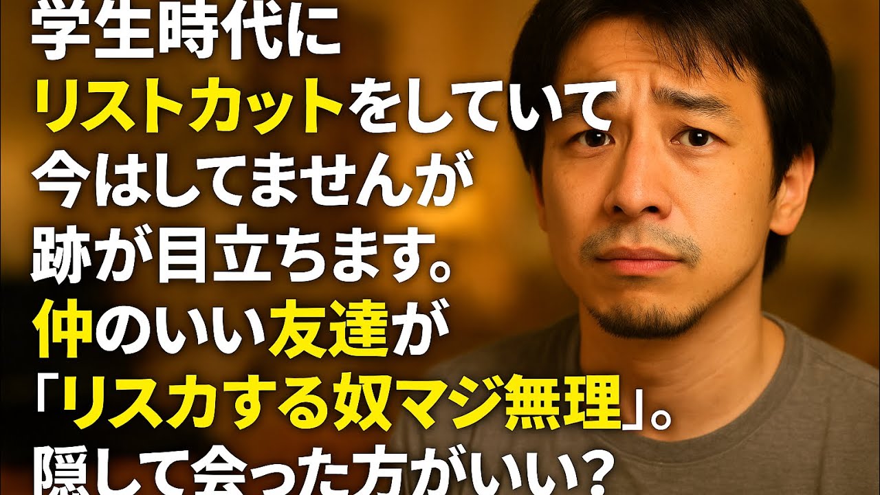 【ひろゆき】学生時代にリストカットをしていて今はしてませんが跡が目立ちます。仲のいい友達がリスカする奴マジ無理。隠して会った方がいい?ー ひろゆき切り抜き 20250806 vBDnBVW-CG8_fixed